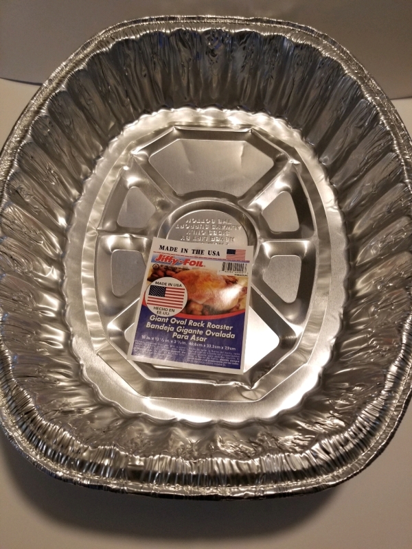 5 new JIFFY FOIL giant oval rack Roaster 16" by 13 1/8" by 3 1/8"