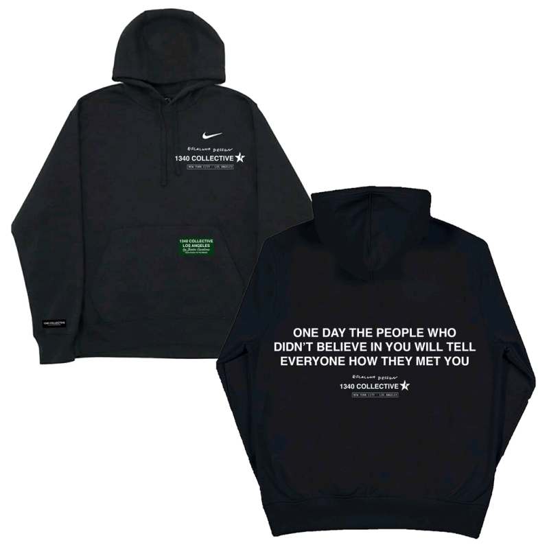 New with Tags Nike Escalona Deisgn 1340 Collective Hoodie in Black Size Men's XXL Retail $127 US