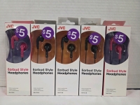 5 New | JVC Earbud Style Headphones | 3.5mm Jack
