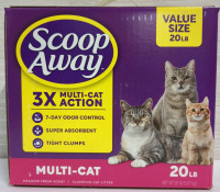 New 20lb Box Scoop Away Multi-Cat Meadow Fresh Scent Cat Litter