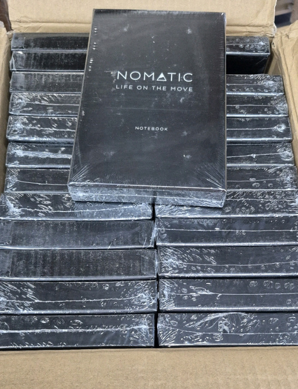 24 New NOMATIC Notebook - Journal For Writing, Business, Office, And Sketchbook - 240 Ruled Pages - Hard Cover Notebook With Perforated Pages, Built-in Pen Holder, And Whiteboard Paper. Retail Value Over $560