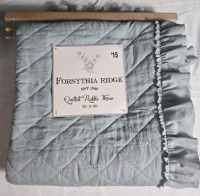 New | 50" x 60" Forsythia Ridge Quilted Ruffle Throw Blanket