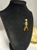 Gorgeous Rhinestone and Enamel Cicada Insect Brooch Holding Faux Pearl Approximately 2 Inch - 4