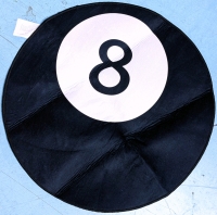 New 23" Diameter Billiards 8-Ball Rug With Non-Slip Backing