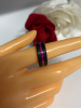 Elegant Pink Inlay Tungsten Carbide 8mm Black Wide Band Ring Size 7.5 Stamped - 3