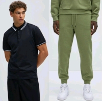 2 New Size MED Men's NOVA MEN Top & Bottoms: Wilson Short Sleeve Polo (Black) & Tyson Joggers (Olive) | Over $60 Retail Value!