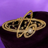Two X French Luxury Style Pearl and Rhinestones Camellia Brooch Art Nouveau Styled<br/>Approximately 2.6 x 1.6 Inch - 3