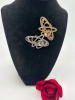 Two X French Luxury Style Pearl and Rhinestones Camellia Brooch Art Nouveau Styled<br/>Approximately 2.6 x 1.6 Inch - 5