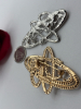Two X French Luxury Style Pearl and Rhinestones Camellia Brooch Art Nouveau Styled<br/>Approximately 2.6 x 1.6 Inch - 6