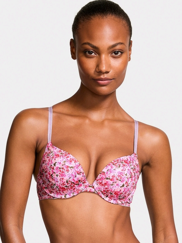 New Size 40C Women's VICTORIA'S SECRET Sexy Tee Smooth Push-Up Bra : Delicate Pink Floral