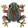 Sparkling Rhinestone Frog Brooch Pendant Such Character <br/>Approximately 1.9 x 1.7 Inch