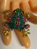 Sparkling Rhinestone Frog Brooch Pendant Such Character <br/>Approximately 1.9 x 1.7 Inch - 4