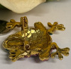 Sparkling Rhinestone Frog Brooch Pendant Such Character <br/>Approximately 1.9 x 1.7 Inch - 6