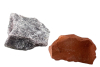 Red Jasper and Lepidolite Specimes Each Retails $280. O0 each Boxed Approximately 1 - 1.5 Inch Dime placed for sizing
