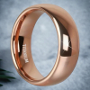 New Lovely Ring Rose Golden Colour 6mm Titanium Steel Band Stamped Size 10