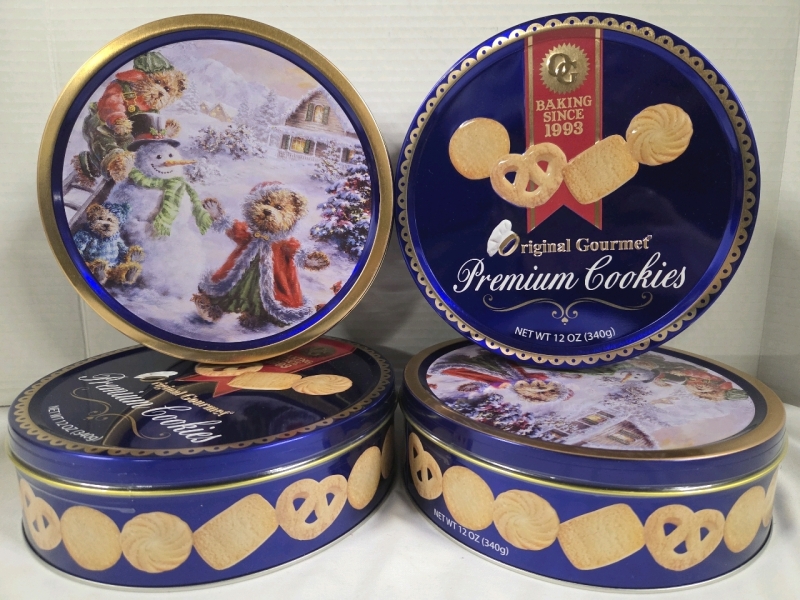 4 New Tins | ORIGINAL GOURMET Premium Cookies | 340g Ea.