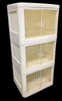 New 3-Tier Mini Stacking Storage Bins - 9" &times; 7" &times; 20.5" (Handles Found After Photos Taken)