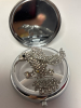 Sparkling Pave Rhinestone Hummingbird Brooch 3 Chatons on Branch Approximately 1.8 x 1.85 Inch Vibrant Hummingbird Trinket Round Box - 2