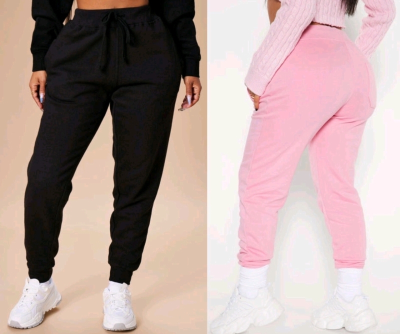 2 New Size MED Women's FASHION NOVA Stole Your Boyfriend's Oversized Joggers - Pink & Black | Over $70 Retail Value!