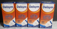 4 New Delsym No Mess Vapor Roll-On Cough Reliefs (50g each, Expires June 2025)