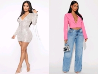 2 New Size SMALL Women's FASHION NOVA: Catch Your Eye Rhinestone Blazer (Pink) & For Tonight's Special Pearl Mini Dress (Silver) | Over $160 Retail Value!