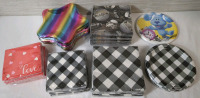 30 New Packs of Birthday Party Paper Plates & Napkins - 8 plates/16 Napkins per pack