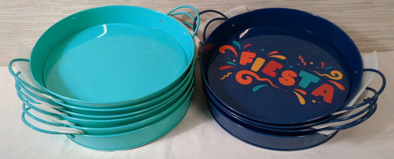 10 New Metal Party/Serving Trays Approx Diameter 12 Inches