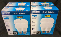 4 New Boxes True Living LED Incandescent Light Bulbs 60w/800 lumens Non-Dimmable A19 120v 3000k 4 bulbs per box