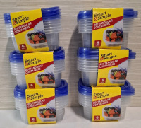 6 New Smart & Simple Rectangular Containers Set | 6 Pack Each Set | 630ml Each