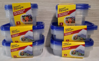 6 New Smart & Simple Rectangular Containers Set | 2 Small Size - 630ml (6pack each) and 4 Large Size - 1.1L (5 pack each)