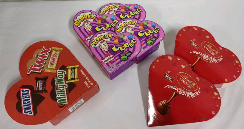 New Lindt Chocolate, Twix, Snickers, Milky Way, & Warheads Bundle BB July 2025 to Feb 2026