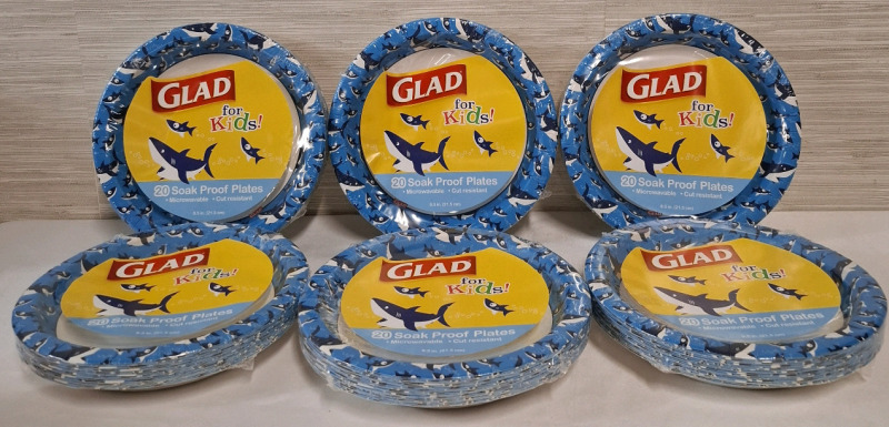 6 New Soak Proof Plates Sets | 20 Plates per Set | Diameter: 8.5" each plate