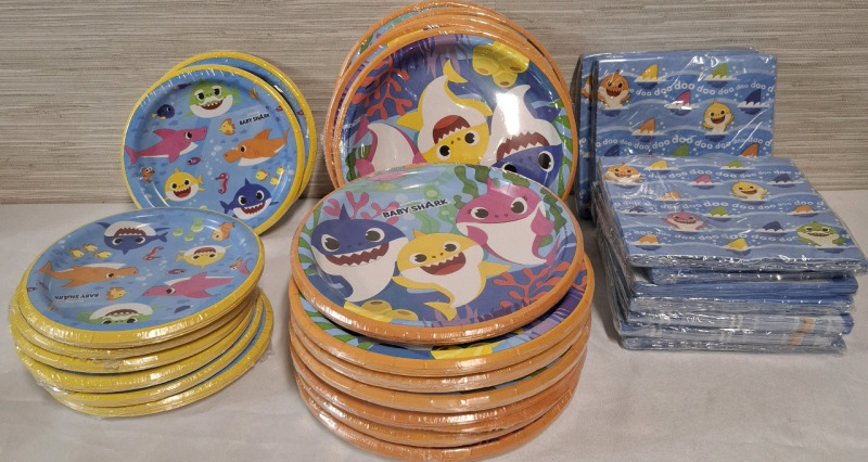 New Baby Shark Party Plates & Napkin Sets