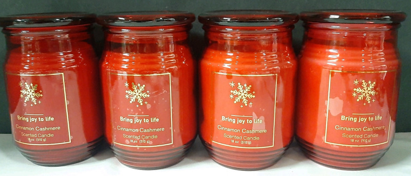 4 New Holiday Style Cinnamon Cashmere Scented Candles (510g)