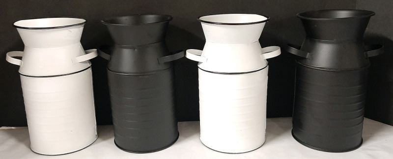 4 New Refined Rustic Mini Milk Jars (7&frac12;" Tall, 3" Diameter)