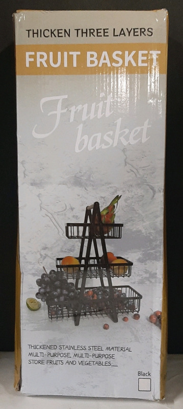 New in Box Three Layer Fruit Basket | Package Is Opened And Damages, Does not Impact Product Inside