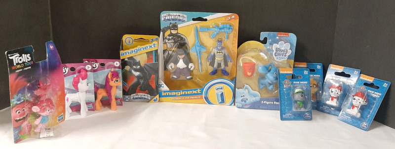 10 New Figurine Toys, Including Trolls, My Little Pony, DC Super Friends, Blue's Clues & You & Paw Patrol
