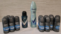 14 New Dove Men Care Dry Spray Antiperspirants (Net WT 28g each), 1 New Degree Fresh Deodorant ( Net WT 70g) & 1 Degree Shower Clean Deodorant (107g)