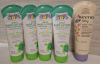 5 New Baby Lotions | 1 Aveeno Baby Lotion (8oz) & 4 Gentle Steps Baby Lotions (8oz each)
