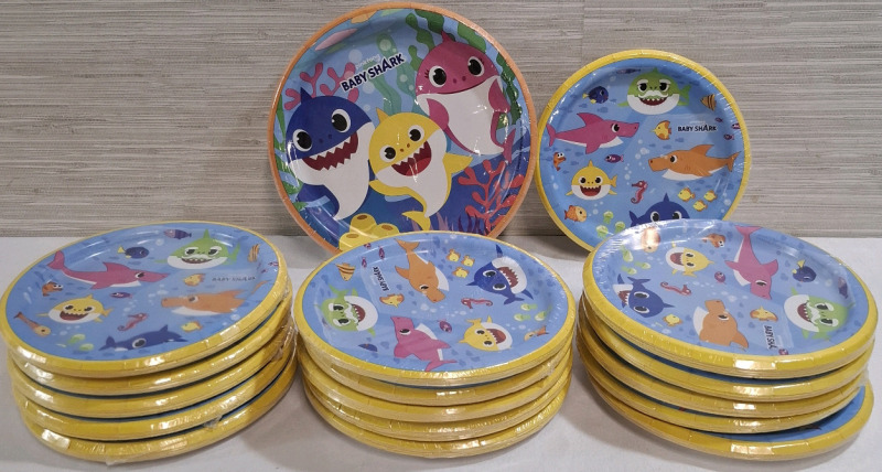 17 New Baby Shark Party Paper Plates Sets