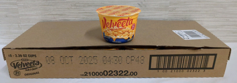 10 New Kraft Velveeta Original Shells & Cheese Cups 2.39oz BB OCT 2025