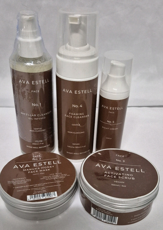 As New Ava Estell Facial Care Kit Retail Value $112 Exp July 2025 to Sept 2025