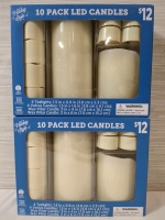2 New Boxes 10 Pack Holiday Style Wax LED Candles Batteries Not Include