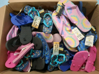 67 New Pairs of Flip Flops for Toddlers/Kids/Adults Sizes S/M/L