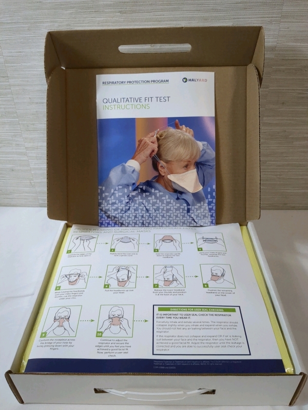 New In Box Halyard Qualitative Fit Test Kit for N95 Particulate Filter Respirators & Surgical Masks