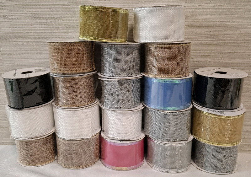 20 New Assorted Wire Edge Ribbons | Measurements: 2" X 9ft