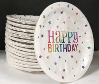 15 New Happy Birthday Paper Plates (8 In Each Pack, 8⅝")