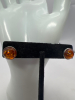 18K White GP Black Fresh Water Pearl Drops Sterling Baltic Amber Earrings - 2