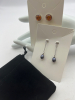 18K White GP Black Fresh Water Pearl Drops Sterling Baltic Amber Earrings - 6