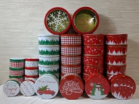 20+ New Assorted Christmas Tins Various Sizes Approx 4 to 8 Inches Diameter